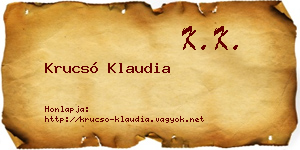 Krucsó Klaudia névjegykártya